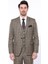 Erkek Kahverengi Ekose Desenli Sivri Yaka Slim Fit Ceket 4