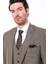 Erkek Kahverengi Kendinden Desenli Slim Fit Ceket 2