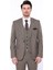 Erkek Kahverengi Kendinden Desenli Slim Fit Ceket 4