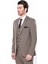 Erkek Kahverengi Kendinden Desenli Slim Fit Ceket 5