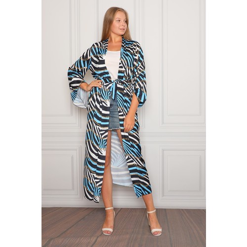 Mola Moda Mavi Zebra Desenli Pareo Mola Moda Mavi Zebra Desenli Pareo