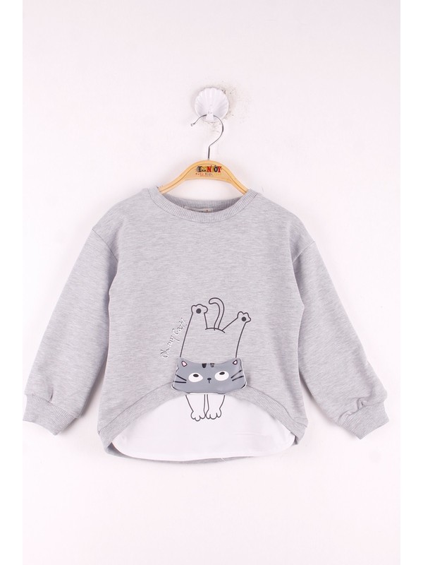 Toontoy Kiz Cocuk Kedi Baskili Sweatshirt Fiyati