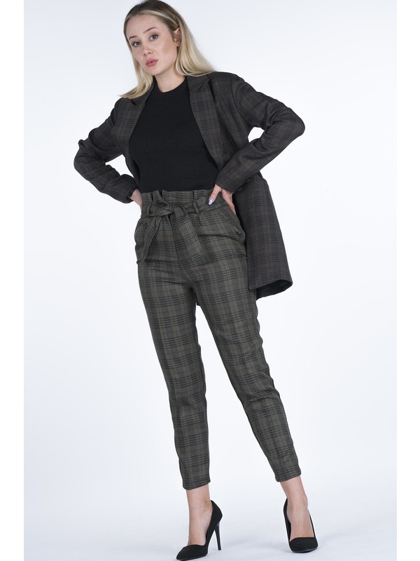 Markosin Pile Kemer Yun Ekose Kadin Pantolon 202022 Fiyati