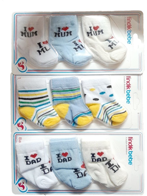 Fındık Erkek Bebek 9 Çift Çorap M1