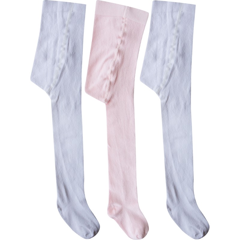 Olay Socks 3'lü Çocuk Külotlu ÇORAP-9.01.00042BYZ1PMBE Beyaz - Pembe 9 - 11 Yaş