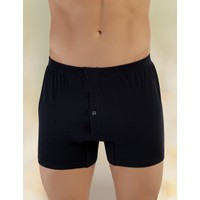 Şahinler Erkek Siyah Penye Düğmeli Boxer ME010