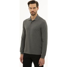 Pierre Cardin Erkek Antrasit Melanj Slim Fit Basic Sweatshirt 50233280-VR081
