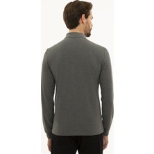 Pierre Cardin Erkek Antrasit Melanj Slim Fit Basic Sweatshirt 50233280-VR081