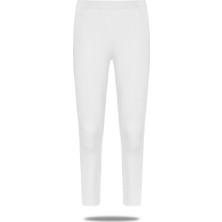 FSM1453 Kadın Pamuklu Likralı Kapri Boy Klasik Tayt