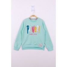 Toontoy Kız Çocuk Power Renkli Baskılı Sweatshirt