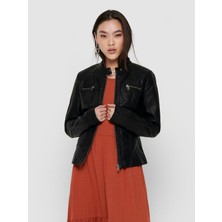Only 15081400 Only Onlbandıt Faux Leather Bıker Otw Noos Kadın Deri Mont Ve Ceket Black