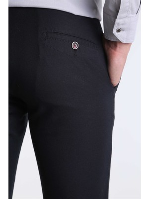 İntersivin Casual Slim Fit Siyah Pantolon