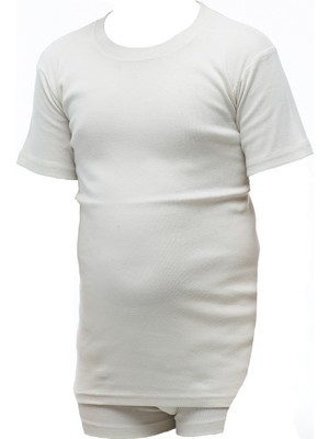 FSM1453 Erkek Çocuk Pamuklu Ribanna Sıfır Yaka Kısa Kollu Atlet 6'lı