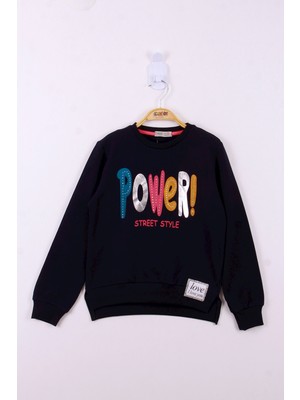 Toontoy Kız Çocuk Power Renkli Baskılı Sweatshirt