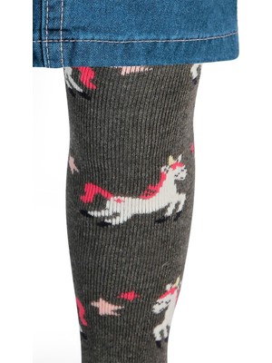 Civil Baby Kız Bebek Havlu Külotlu Çorap 0-12 Ay Füme