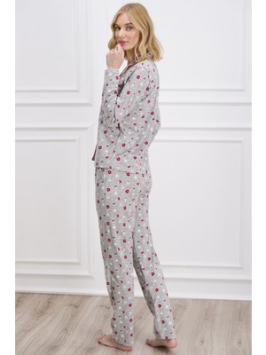 Pierre Cardin Gri , Gömlek Pijama Takımı