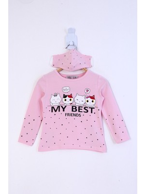 Toontoy Kız Çocuk My Best Friends Baskılı Tişört