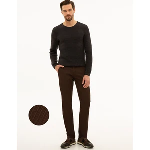 Pierre Cardin Erkek Kahverengi Slim Fit Kanvas Pantolon 50227134-VR029