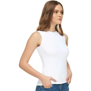 Tutku Elit 2201 2'li Paket Sıfır Kol Likralı Elastan Bayan Atlet Body Beyaz