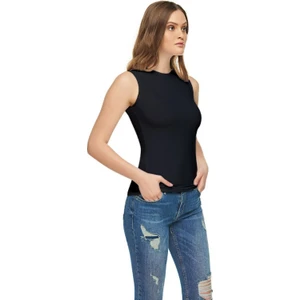 Tutku Elit 2201 2'li Paket Sıfır Kol Likralı Elastan Bayan Atlet Body Siyah