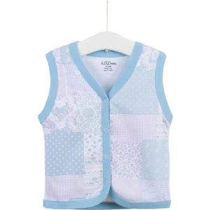 Aziz Bebe Kız Bebek Desenli Penye Yelek 024295 Turkuaz
