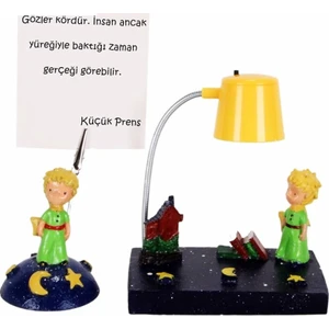 Küçük Prens Işıklı Biblo Masa Gece Lambası Küçük Prens Notluk Hediye Seti