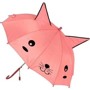 Kulaklı  Düdüklü Çocuk Şemsiyesi Pembe