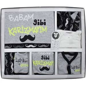 Babam Gibi Karizmayım 10 Lu Yenidoğan Bebek Hastane Çıkışı Seti K3289