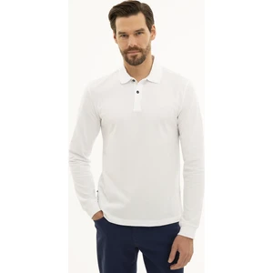 Pierre Cardin Erkek Beyaz Slim Fit Polo Yaka Sweatshirt 50233280-VR013