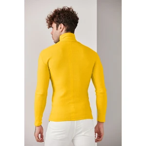 Erkek Hardal Lycra Boğazlı Kazak