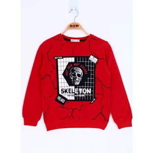 Erkek Çocuk Skeleton Baskılı Sweatshirt