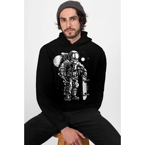 Kaykaycı Siyah Kapüşonlu Erkek Sweatshirt