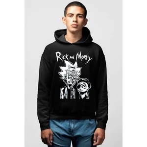 Rick And Rocky Siyah Kapüşonlu Erkek Sweatshirt