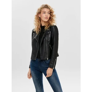 15153079 Only Onlgemma Faux Leather Bıker Otw Noos Kadın Suni Deri Mont Black