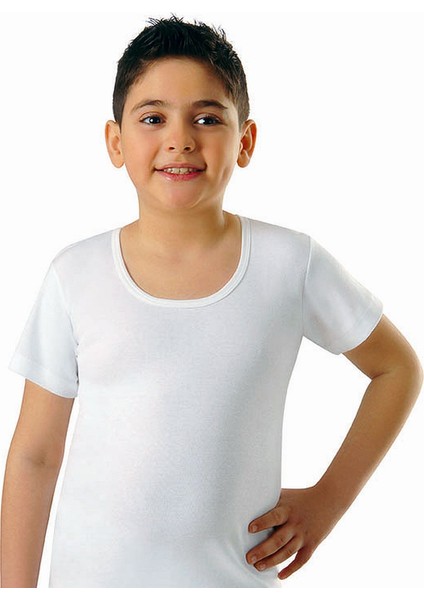Erkek Çocuk Ribana Pamuklu Bisiklet Yaka Atlet 6'lı Paket
