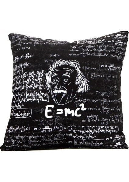 Einstein Puf Yastık Einstein Tasarımlı Ahşap Kutulu Kupa Hediye Seti