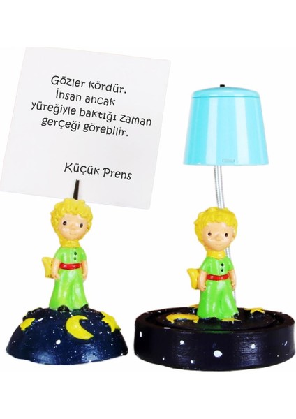 Küçük Prens Biblo Notluk Küçük Prens Işıklı Masa Gece Lambası Biblo Hediye Seti