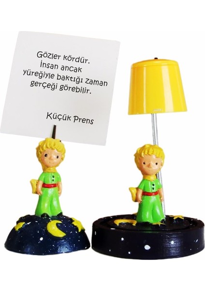 Küçük Prens Biblo Notluk Küçük Prens Işıklı Masa Gece Lambası Biblo Hediye Seti