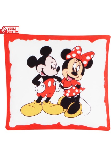 Minnie Mouse Mickey Mouse Tasarımlı Puf Yastık Minnie Ahşap Kutulu Kupa Hediye Seti modelleri