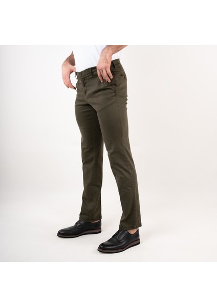 Regular Fit Kışlık Erkek Gabardin Pantolon Yeşil 42