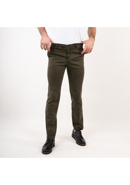 Regular Fit Kışlık Erkek Gabardin Pantolon Yeşil 42 modelleri