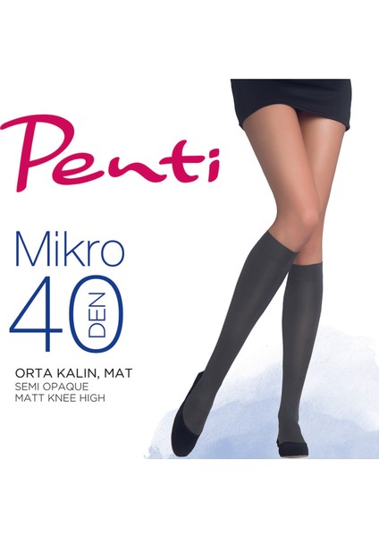 Mikro 40 İnce Dizlatı Çorap 6'lı