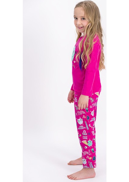 Monster Yawn Kız Çocuk Pijama Takım