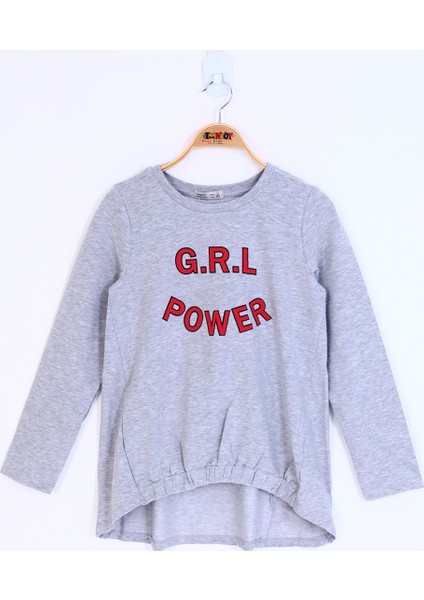 Kız Çocuk Grl Power Baskılı T-Shirt
