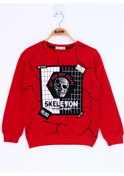 Erkek Çocuk Skeleton Baskılı Sweatshirt