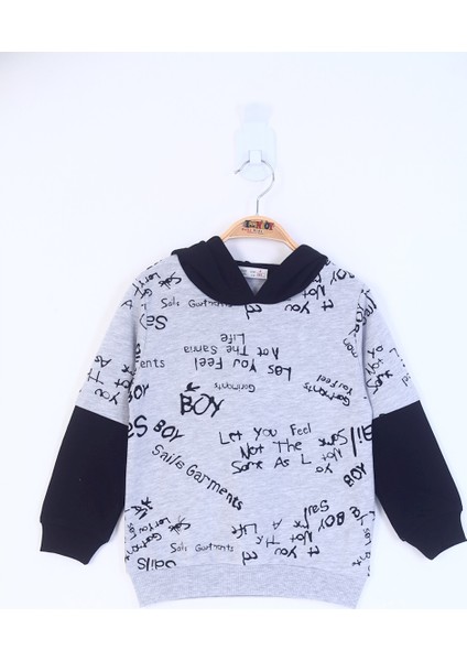 Erkek Çocuk Yazı Baskılı Sweatshirt