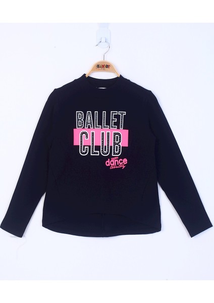 Kız Çocuk Ballet Club Baskılı Sweatshirt