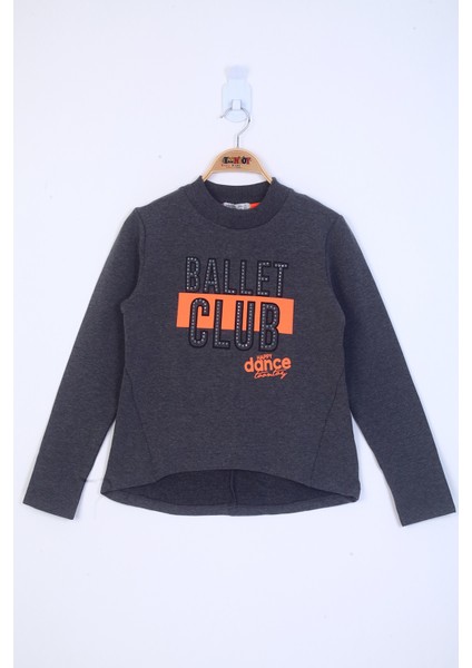 Kız Çocuk Ballet Club Baskılı Sweatshirt