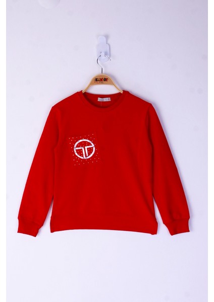 Kız Çocuk Cebi Arma Baskılı Sweatshirt