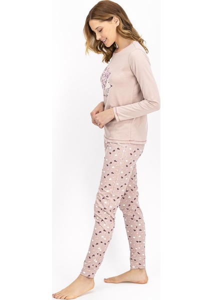 Hedgehog Soluk Kahve Kadın Pijama Takımı